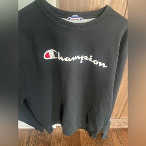 Champion black sweatshirt Medium with logo. Like new